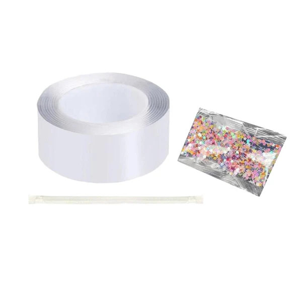Environmentally Friendly Maxbell Clear Double Sided Tape Reusable for Blowing Bubble Picture Decoration 100cm Green