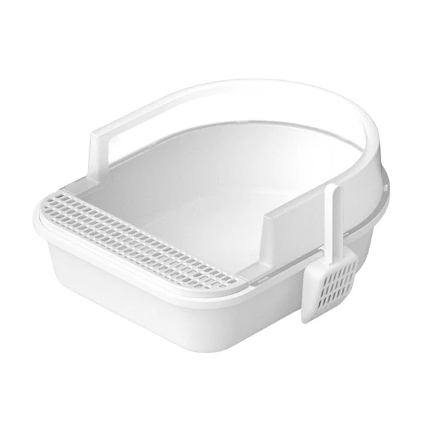 Soft Maxbell Cat Litter Box Semi Closed Cat Toilet Durable Pet Litter Tray Anti Splashing S White Easy-to-Use