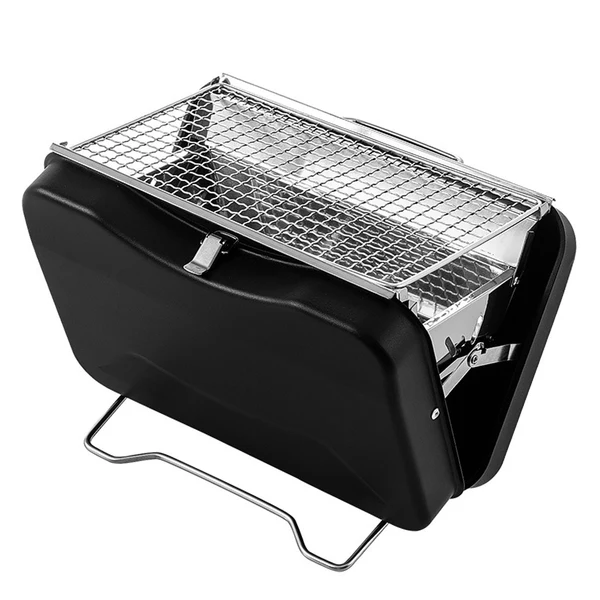 Comfortable Maxbell Charcoal Grill Camping Tool Suitcase Shaped Portable for Picnic Backyard 30x20cm Black Specialty