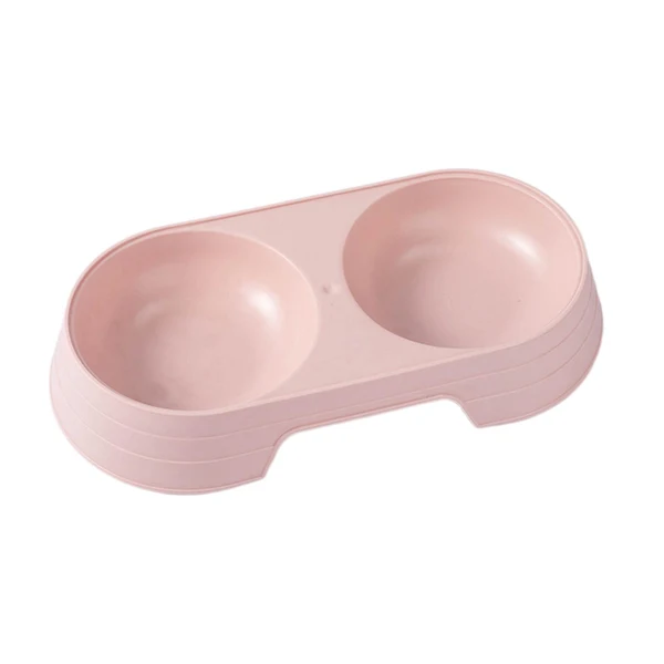 Maxbell Premium Cat Double Bowls Pet Water Food Feeder for Kitten Small Dogs Puppy Pink Classic