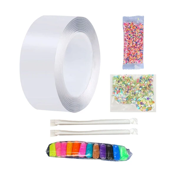 Functional Maxbell Multifunctional Double Sided Tape Funny for Blowing Bubble Toy 2mmx5cmx5m Sequins Traditional