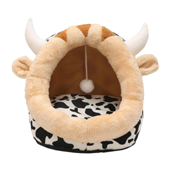 Safe Maxbell Cat House Dog Nest Dog Bed Removable Cushion Kennel Cat Beds for Indoor Cats L Cow Organic