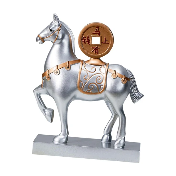 Smart Maxbell Horse Statue Resin Figurine Sculpture Art Craft for Home Desk Decoration Argent Style B Fast