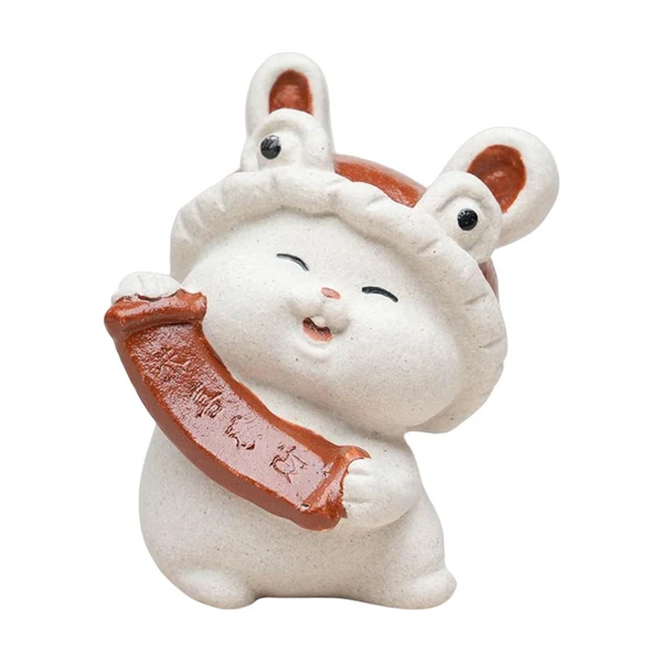 Premium Maxbell Bunny Sculpture Ornament Car Dashboard Desk Mini Rabbit Statues Figurines Red Functional