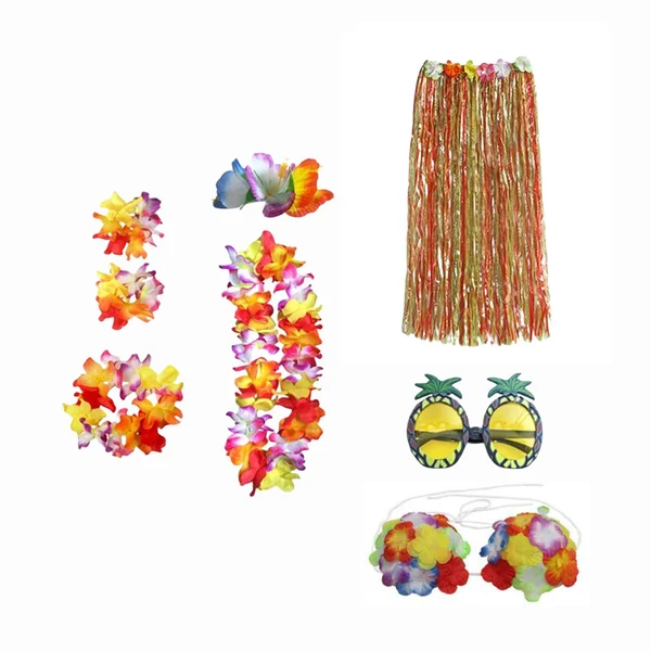 Sustainable Maxbell hawaiian Skirt Costume Set Fancy Dress Luau National Dress Cosplay 80cm Multicolor Efficient