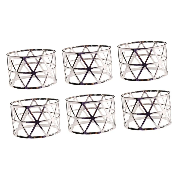 Expertly Made Maxbell 6 Pieces Elegant Napkin Holder Hollow for Thanksgiving Home Kitchen Decor Silver Exceptional