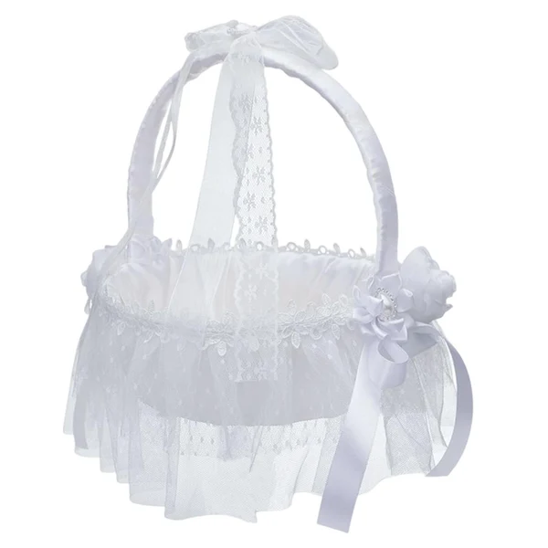Smart Maxbell Wedding Basket Decorative Practical Romantic for Parties Ceremony Girl A Fast