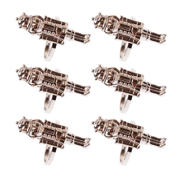 Long-Lasting Maxbell Set of 6 Napkin Rings Nutcracker Unique for Hotel Baby Shower Restaurant Silver Modern