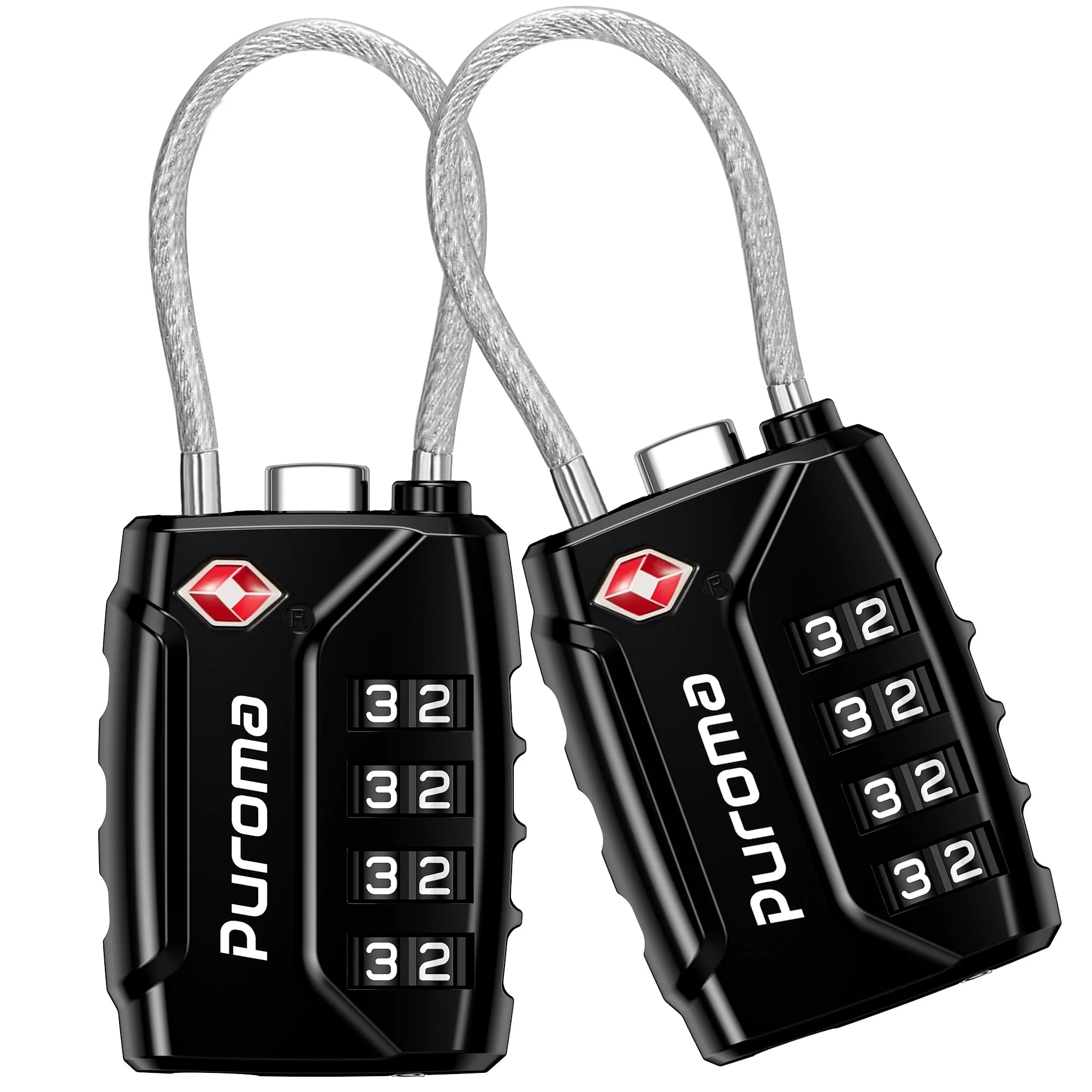 Next-Generation Puroma 2 Pack TSA Luggage Locks – 4-Digit Combination Resettable Code Lock for Suitcases Backpacks Gym Travel Bags Durable