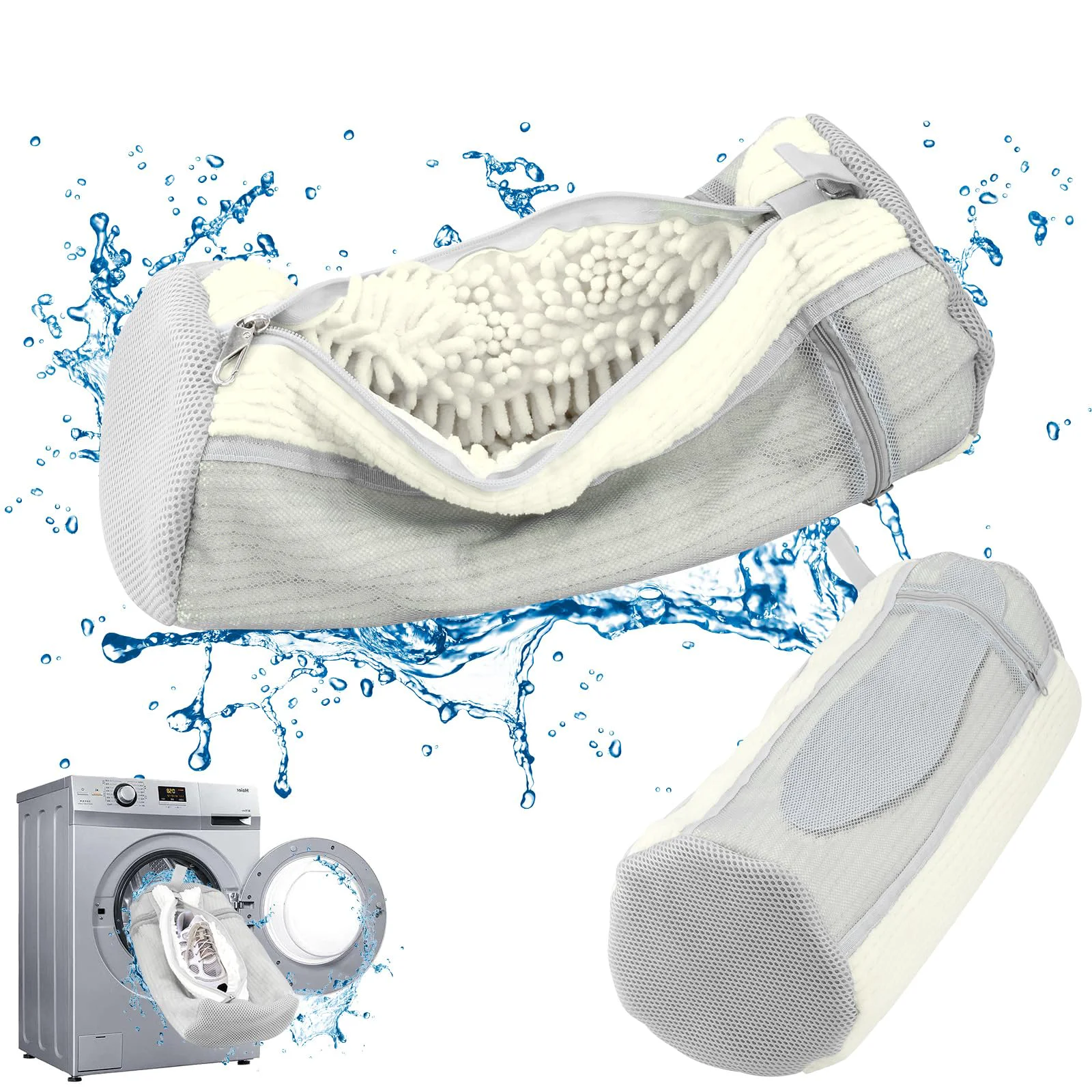Expertly Made Shoe Washing Bags for Washing Machine – Durable Shoe Washing Machine Bags for All Shoe Types Sizes Large White 2PCS） Practical