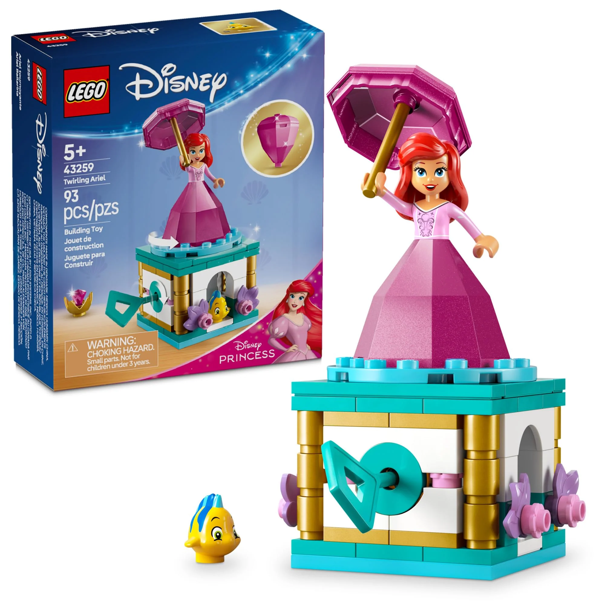 Expertly Made LEGO Disney Princess Twirling Ariel 43259 Little Mermaid Building Toy for Kids Ages 5 Fun Ariel Doll Gift for Girls Boys Birthday Present Official