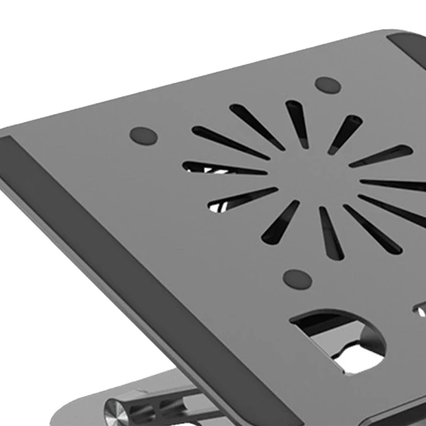 Sustainable Maxbell Laptop Stand with Cooling Fan Universal Aluminium Alloy Ergonomic for Home Gray Reliable