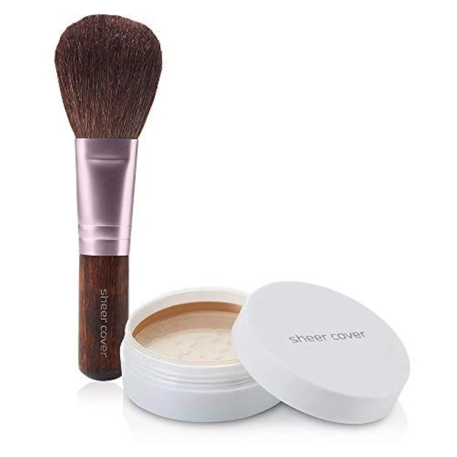 Consistent Sheer Cover Shade Mineral Foundation Makeup Kit w Brush - Tan Shade - Full Coverage Foundation 4 Grams Unique