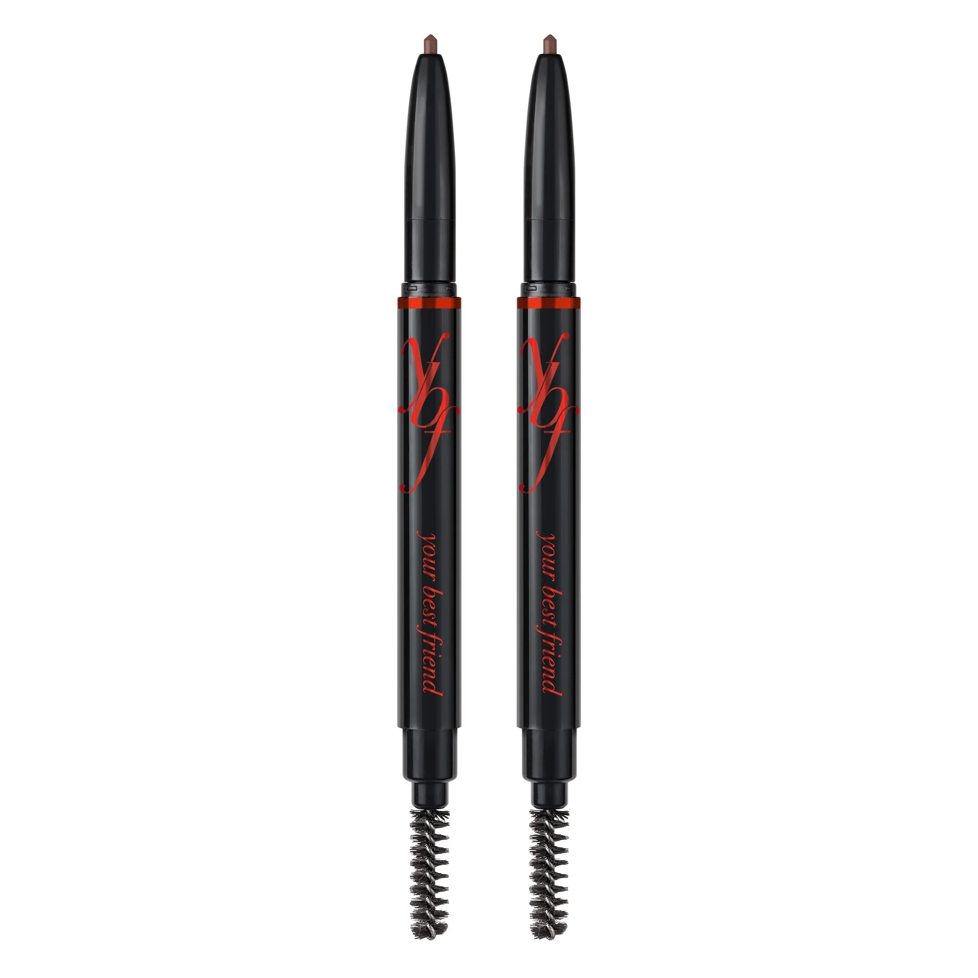 Original YBF Beauty Eyebrow Pencil - Universal Automatic Brow Pencil With Spoolie Brush - Eyebrow Makeup Shaper - Taupe Eyebrow Liner - 2 Pack Organic