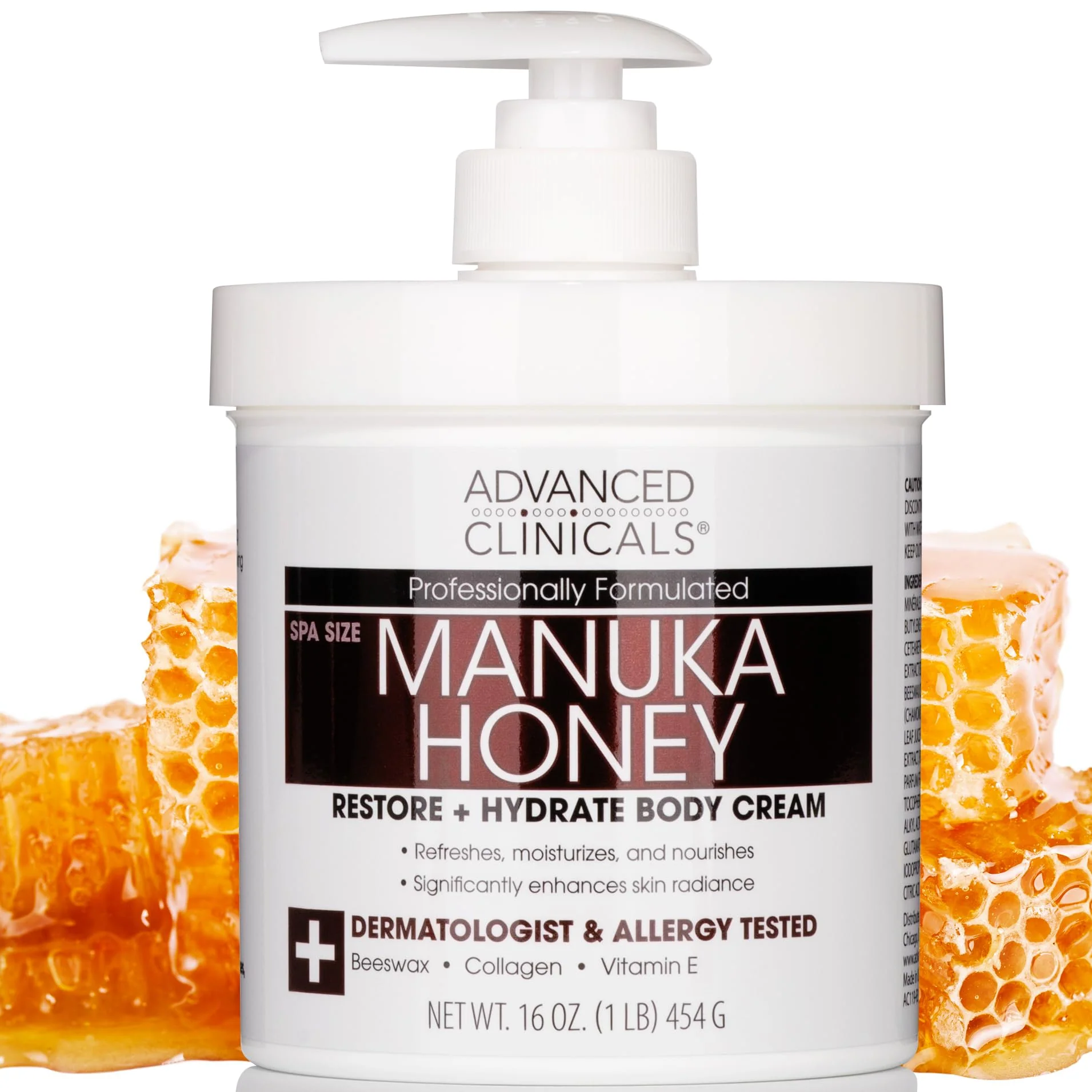 Breathable Advanced Clinicals Manuka Honey Body Cream For Women Men Body Butter Lotion For Extremely Dry Skin Collagen Cream Long-Lasting