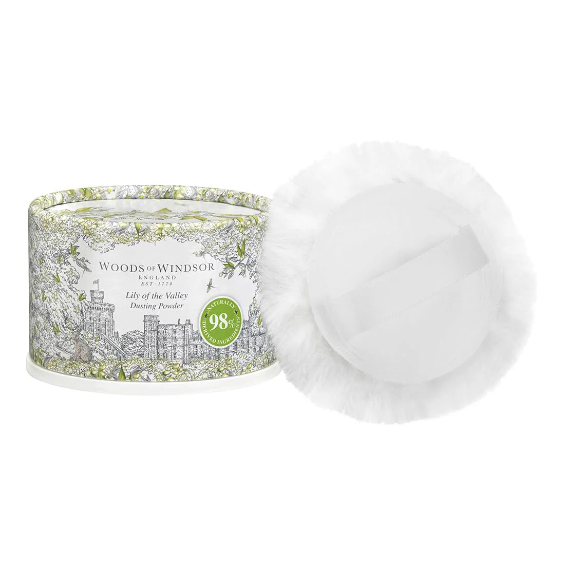 Classic Woods Of Windsor Lily Of The Valley Body Dusting Powder With Puff for Women 3.5 Ounce Professional