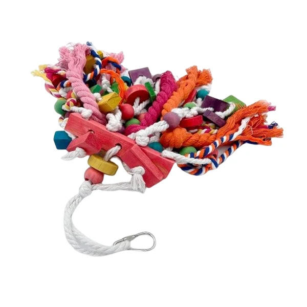 Dependable Maxbell Large Parrot Toys Cage Bite Hanging Swing Natural Wood Perch for Finches Environmentally Friendly