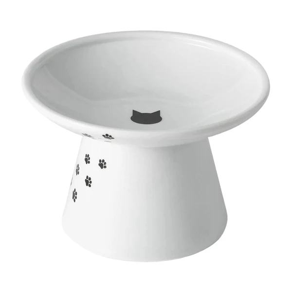 Practical Maxbell d Cat Food Bowl Water Bowl Feeding Drinking Ceramic Raised Pet Feeder 105mmx150mmx110mm Excellent