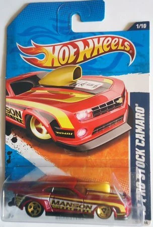 Relaxed 2011 Hot Wheels '10 PRO Stock Camaro dragsterz 1 of 10 121 red Manson Drag Team Classic