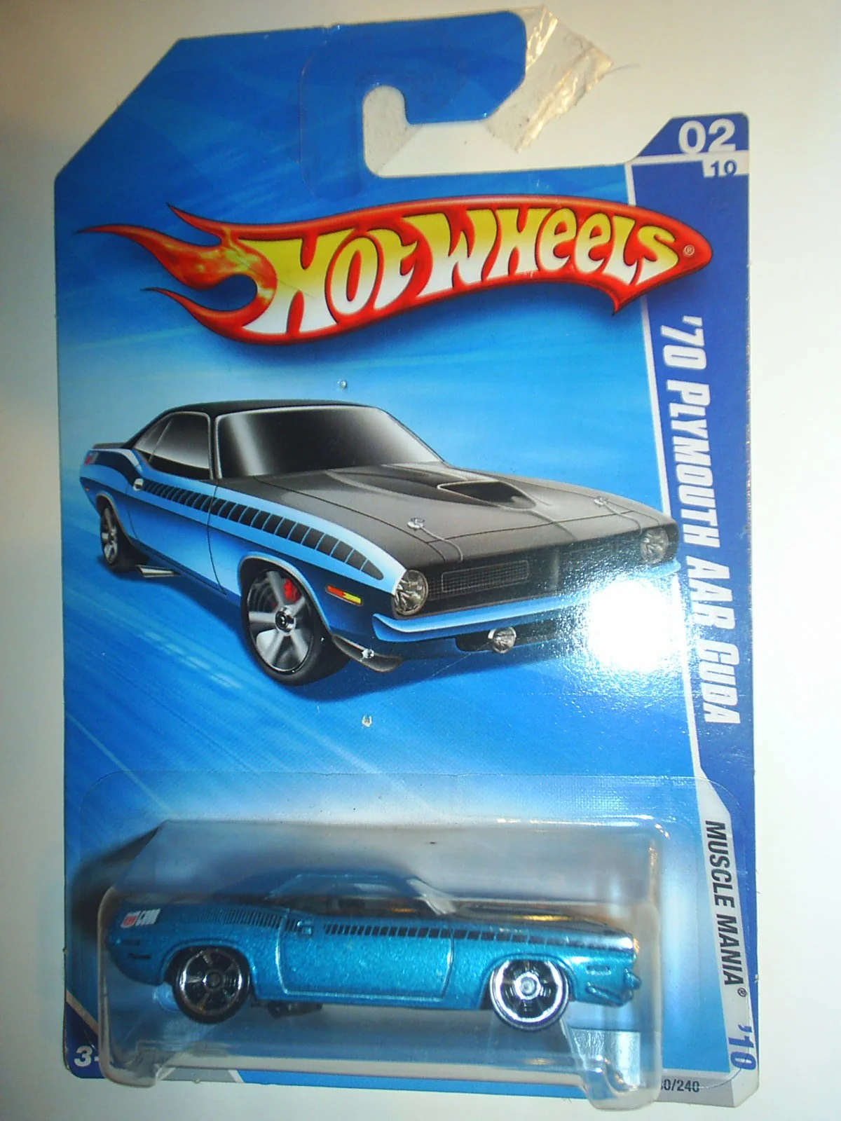 Prestigious Hot Wheels 2010 Blue Black '70 Plymouth AAR CUDA 80 240 Muscle Mania 2 10 Versatile