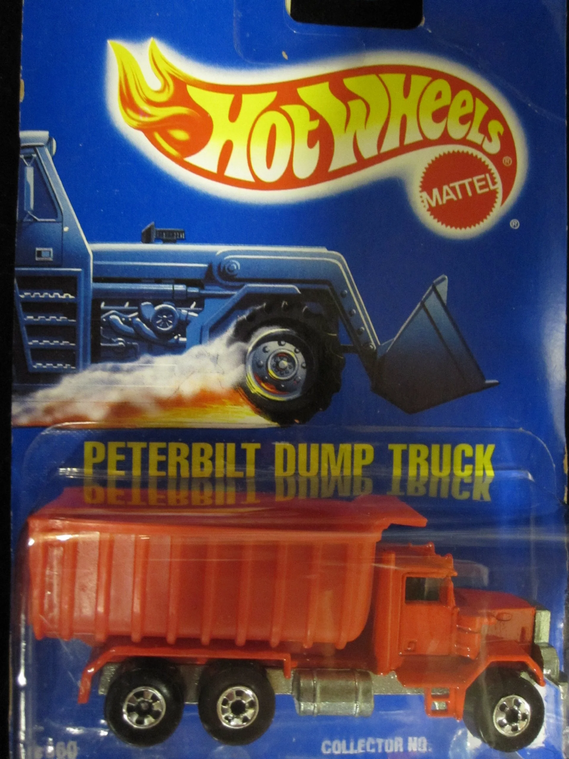 Pure Peterbilt Dump Truck 1990 Hot Wheels Red with Basic Wheels on Solid Blue Card 1 64 Scale Collectible Die Cast Metal Toy Car Model 100 High-Performance