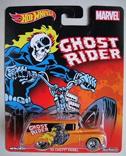 Authentic HOT WHEELS MARVEL GHOST RIDER ORANGE '55 CHEVY PANEL First-Class