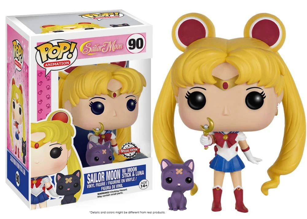 Sustainable Funko Pop Animation Sailor Moon 90 with Moon Stick and Luna Exclusive Proven