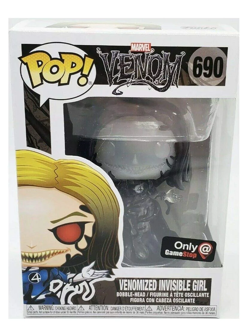 Trendy Funko Pop Marvel Four Venomized Invisible Girl Clear Variant Exclusive Figure Repaired ARM Convenient