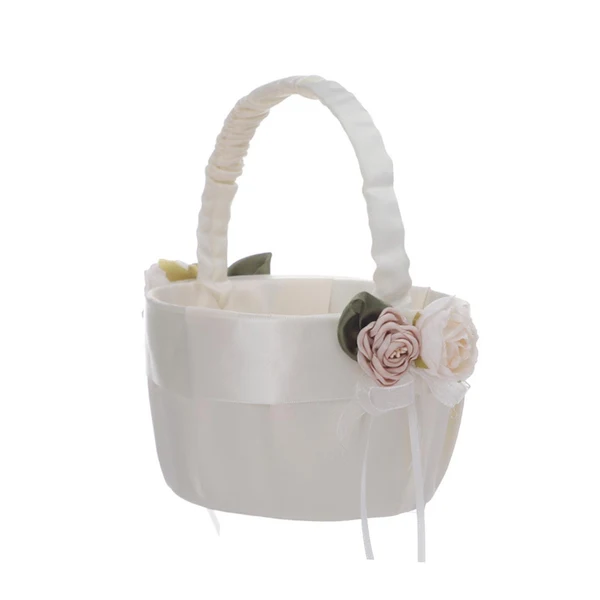 Fashionable Maxbell Maxbell Wedding Flower Girl Basket Ribbon white Photography Accs Multi Use Reliable
