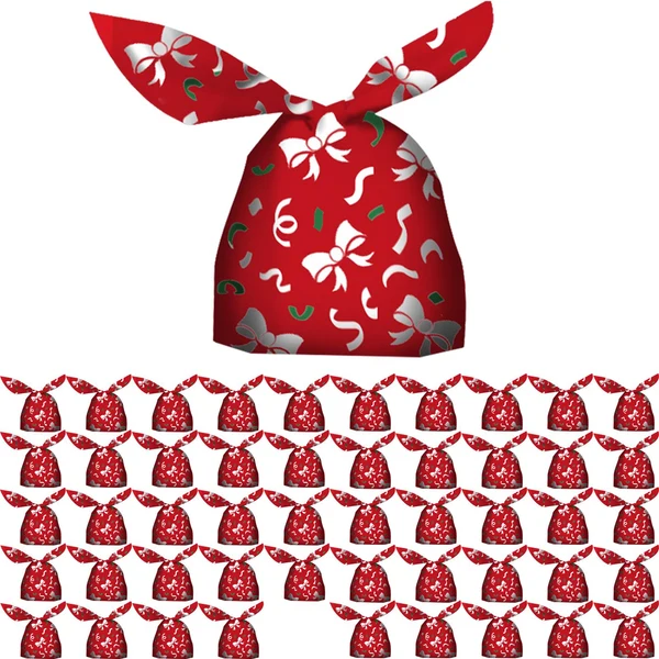 First-Class Maxbell Maxbell 50 Pieces Christmas Bags Goody Gift Bags Bulk Bowknot Red Clean