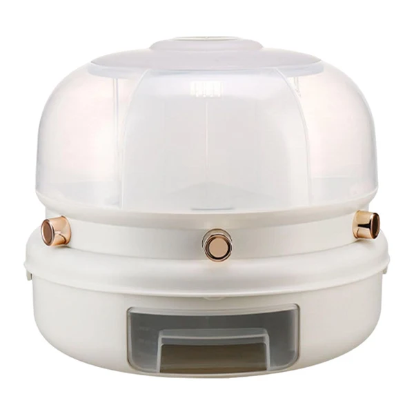 Luxury Maxbell Rotating Rice Dispense Storage Jar Food Container for Kitchen Home Cabinet White Organic