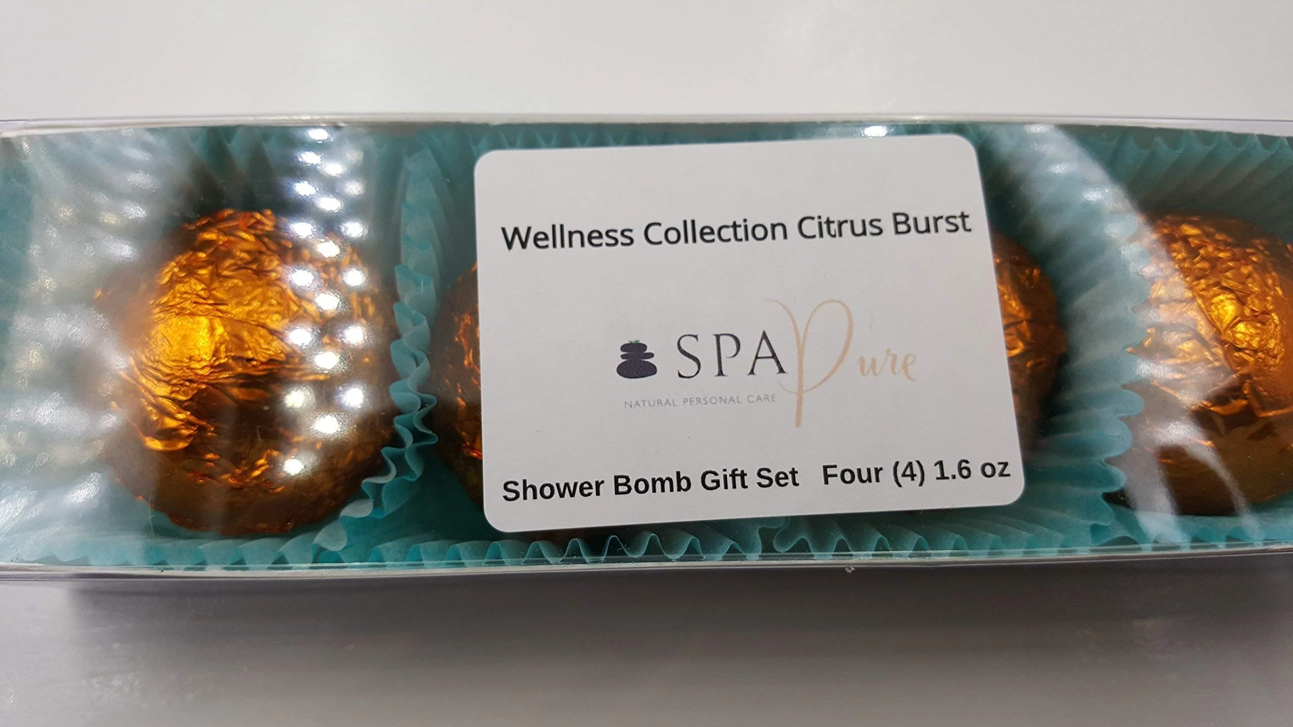 Fast SPAPURE Wellness Collection CITRUS BURST - 4-pack Aromatherapy Fizzing Shower Bombs by Spa Pure Naturals Environmentally Friendly