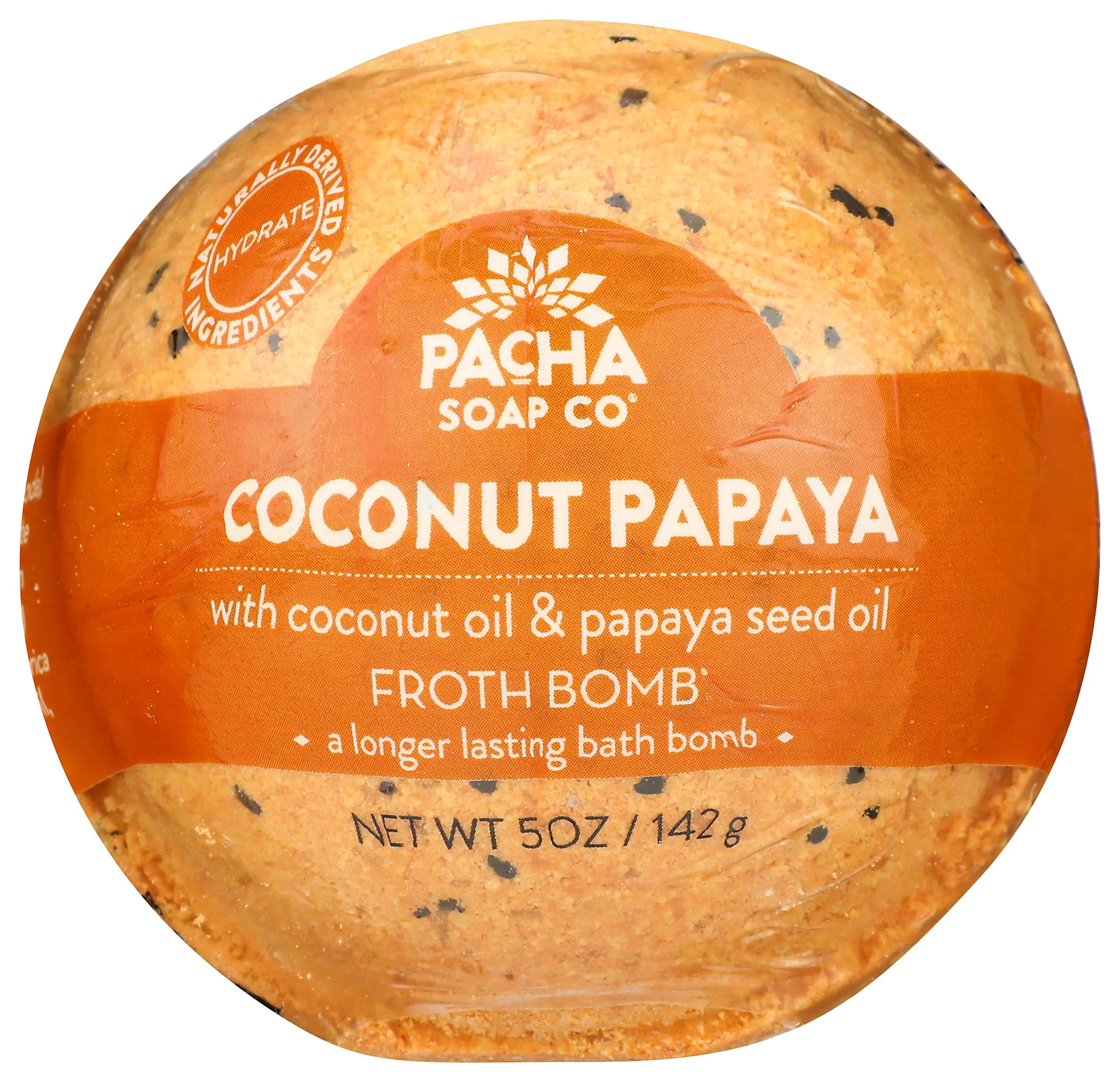 Premium PACHA SOAP Coconut Papaya Froth Bomb 5 OZ Detailed