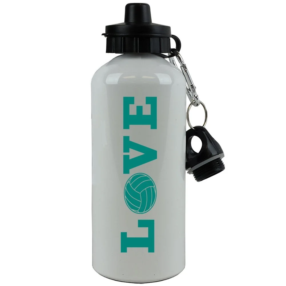 Versatile Engraved Cases Love Volleyball Sports Team Aluminum White Finish 20 Ounce 600ML Sport Water Bottle Gift Teal Refined