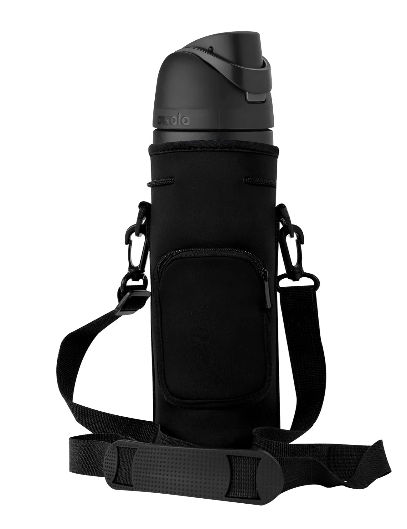 Soft AF-WAN Neoprene Carrier Water Bottle Insulation Sleeve Waterproof Anti-Slip Anti-Scratch Pouch with Shoulder Strap fit for Owala Insulated Natural