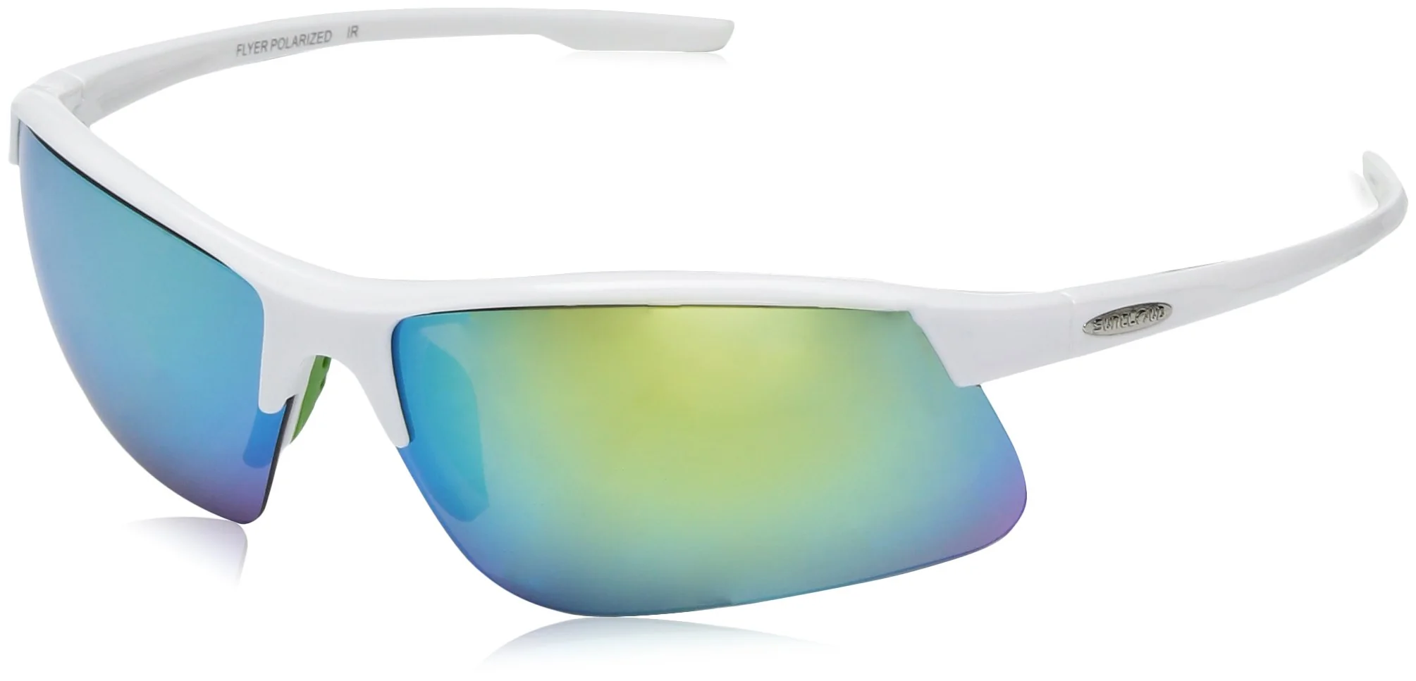 High-Quality Suncloud Flyer Sunglasses White Frame Green Mirror Polycarbonate Lens One Size Fast