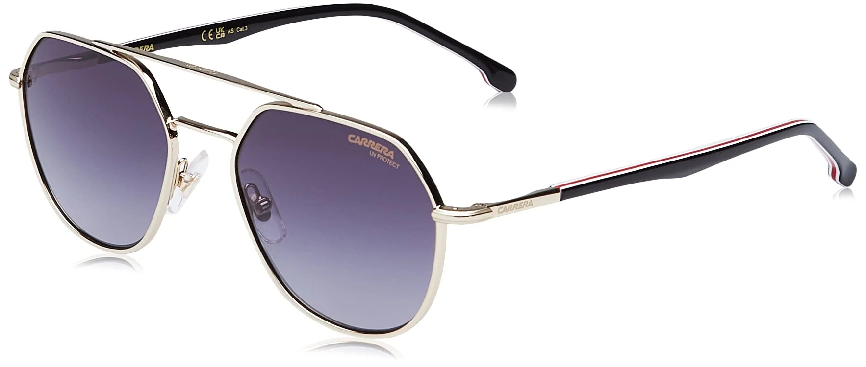 Detailed Carrera Unisex Sunglasses W97 9o Gd Strpd Bk 53 Luxury
