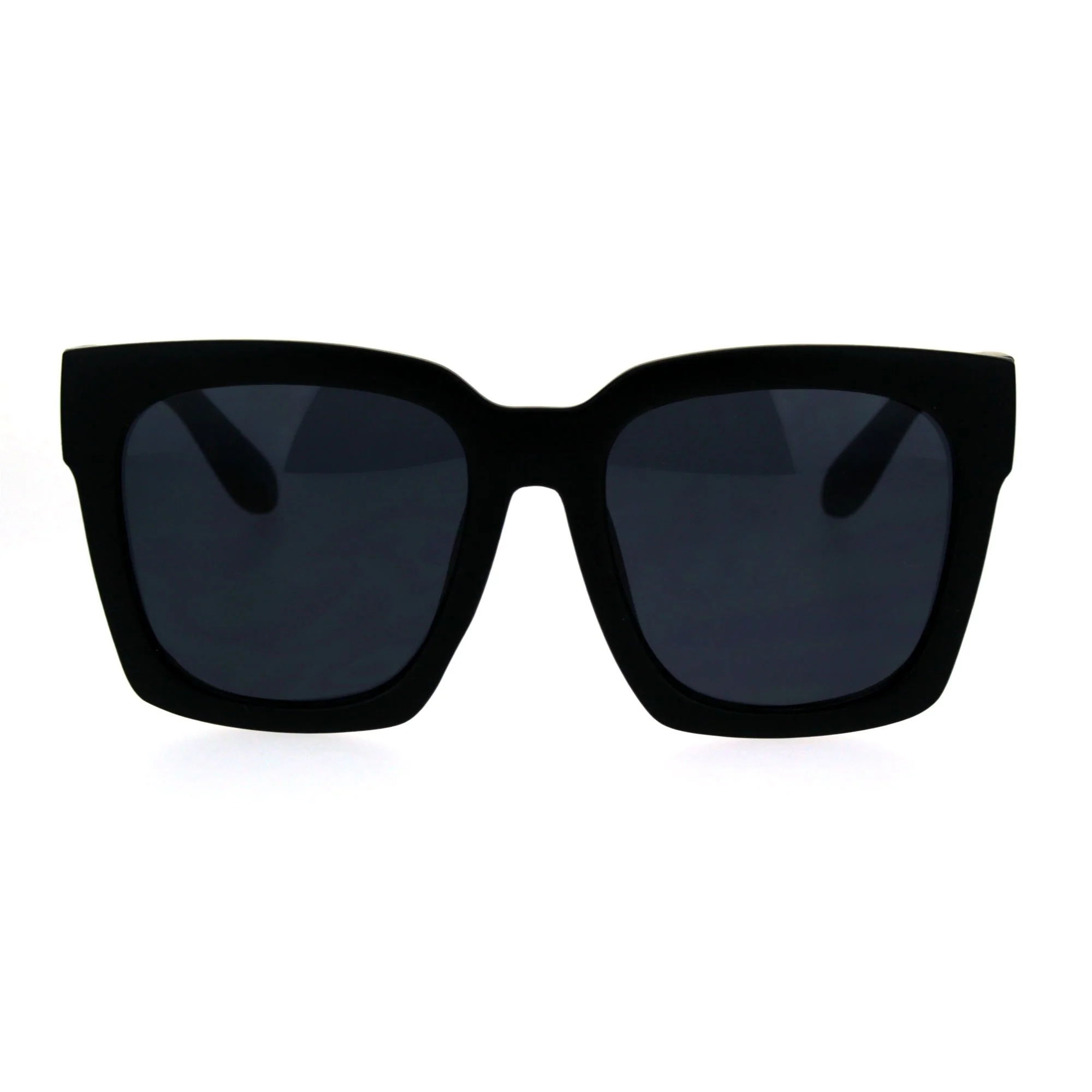 Next-Generation Womens Boyfriend Style Oversize Horned Rim Thick Plastic Sunglasses Matte Solid Black Carefully Designed