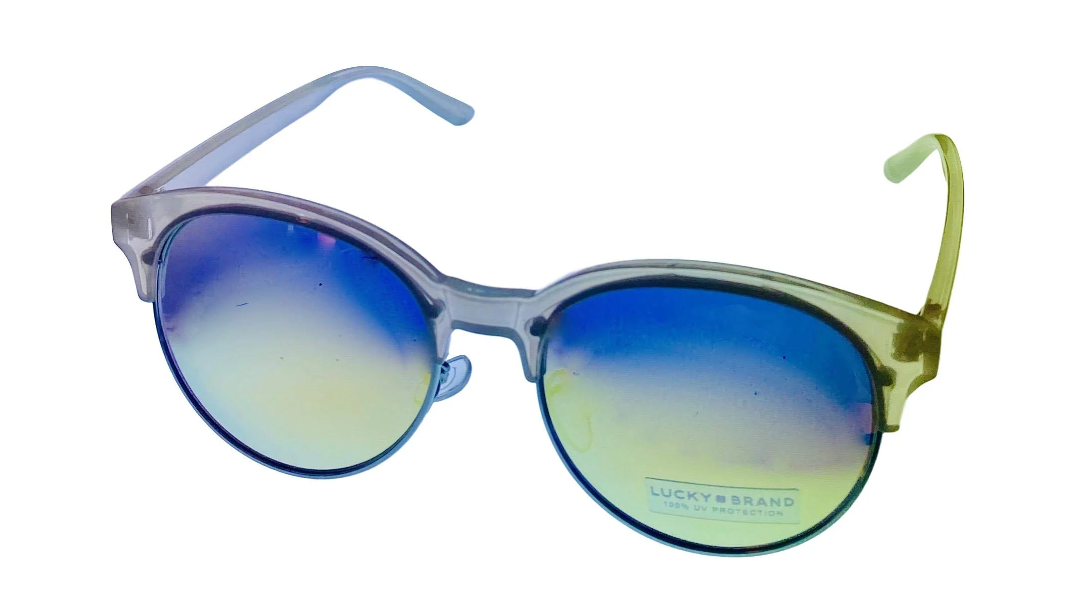 Pure Lucky Brand Womens Round Light Grey Plastic Sunglass Sierra Next-Generation