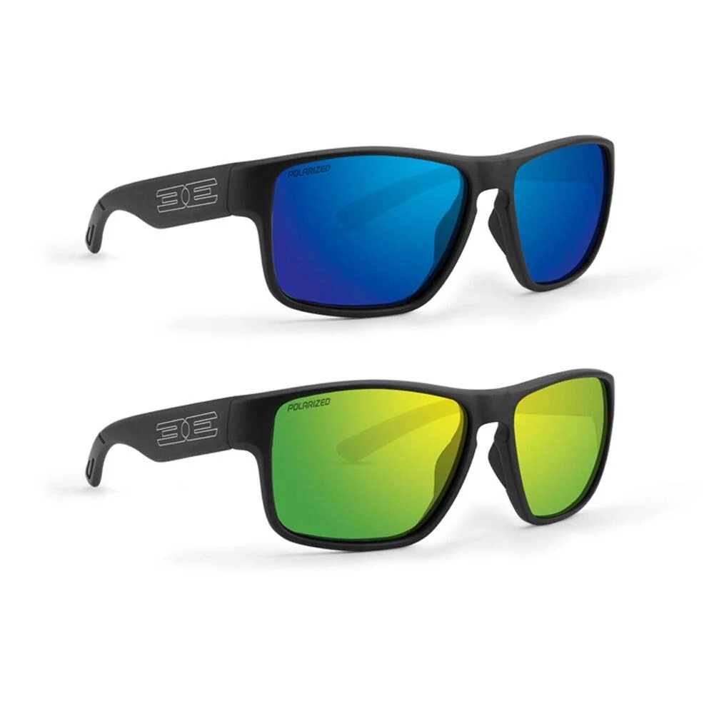 Versatile Epoch Eyewear Charlie Sport Fishing Sunglasses 2Pair Black Frame Polarized Green Mirror Lens Blue Mirror Lens Verified