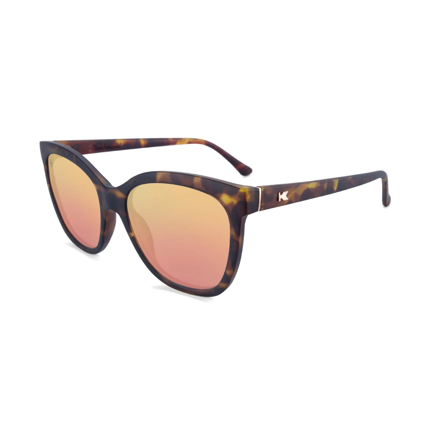 Functional Knockaround Deja Views Polarized Sunglasses for Women - Impact Resistant Lenses Full UV400 Protection Matte Tortoise Shell Rose Gold Easy-to-Use