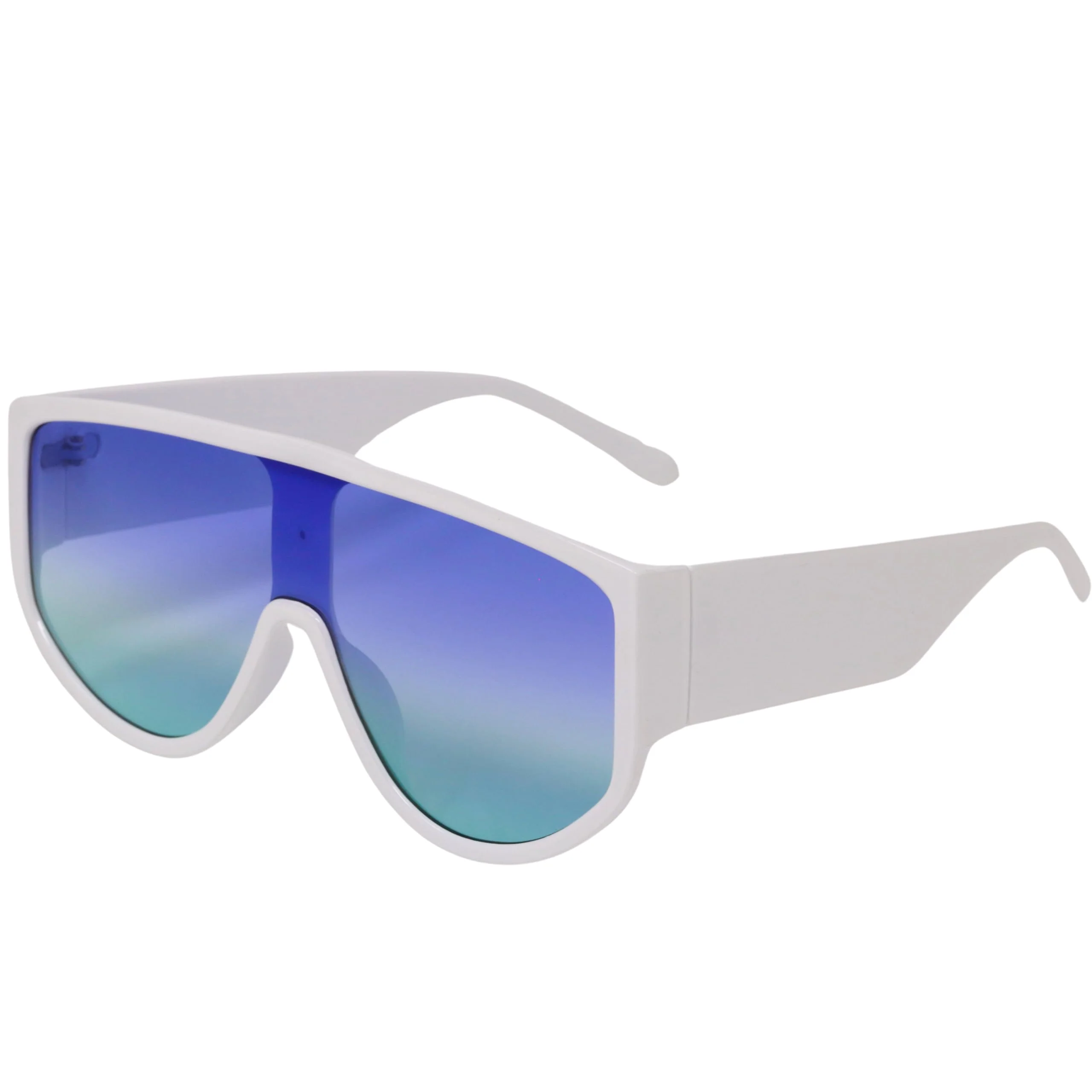 Detailed RAVI EYEWEAR Oversized Flat Top Sunglasses for Women Vintage Fashion One Piece Square Shield Trendy Aviator Sun glasses White Blue Green Outstanding