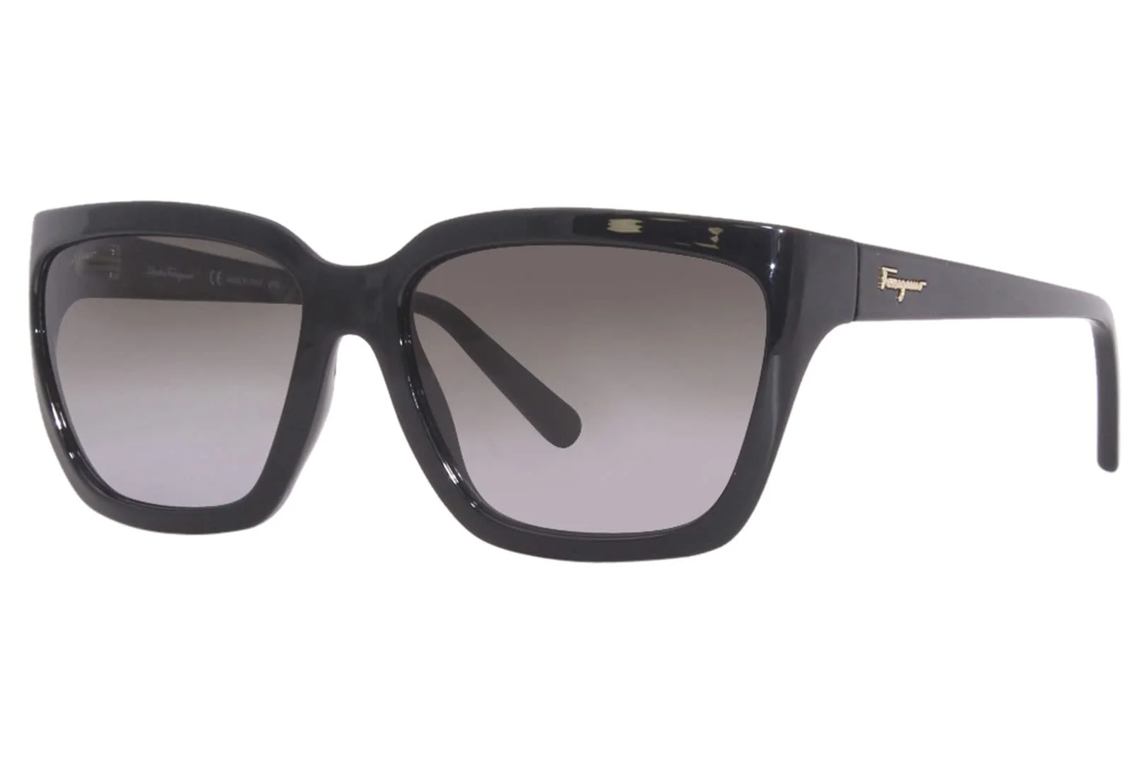 Secure SALVATORE FERRAGAMO-SF1018S 001 Rectangle Sunglasses Black Gray Top-Quality
