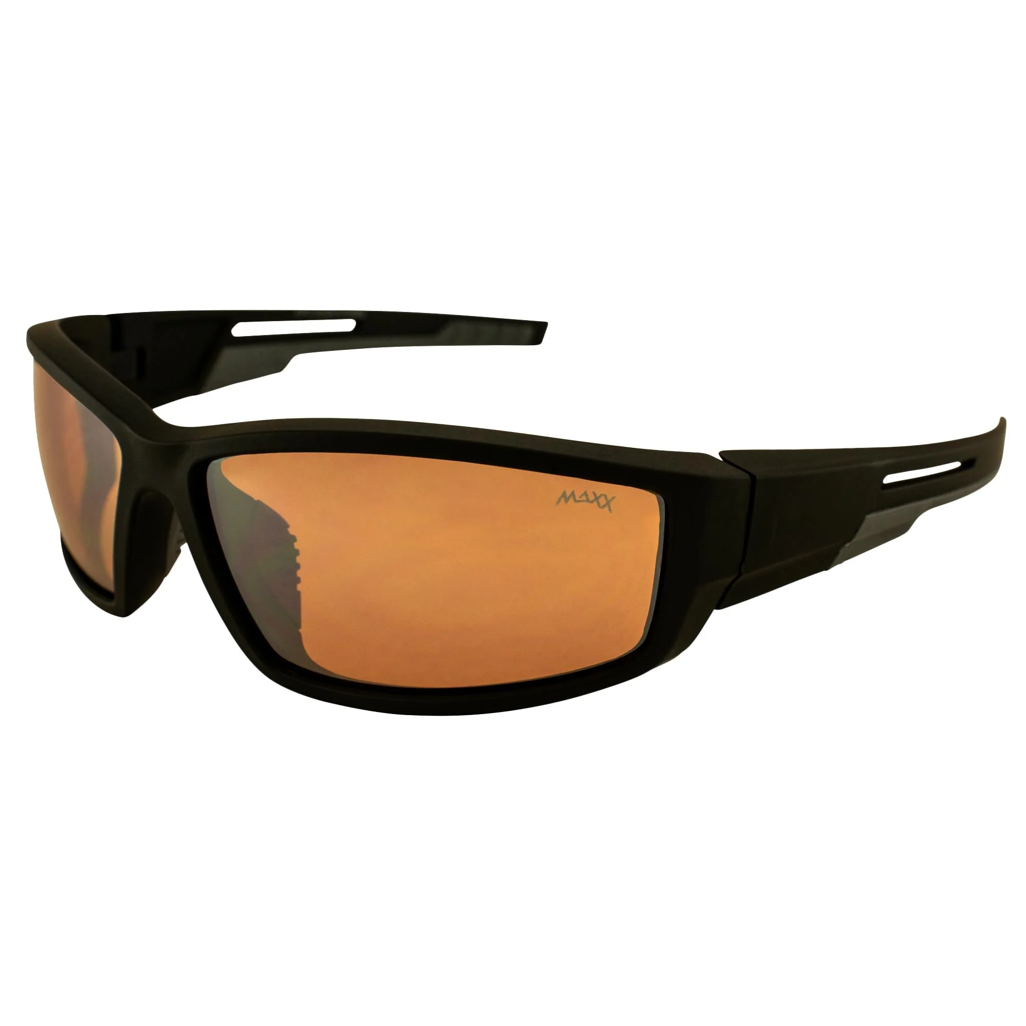 Modern Maxx Zulu Sport Golf Motorcycle Riding Sunglasses Black with HighDefinition Amber Lens Optimized