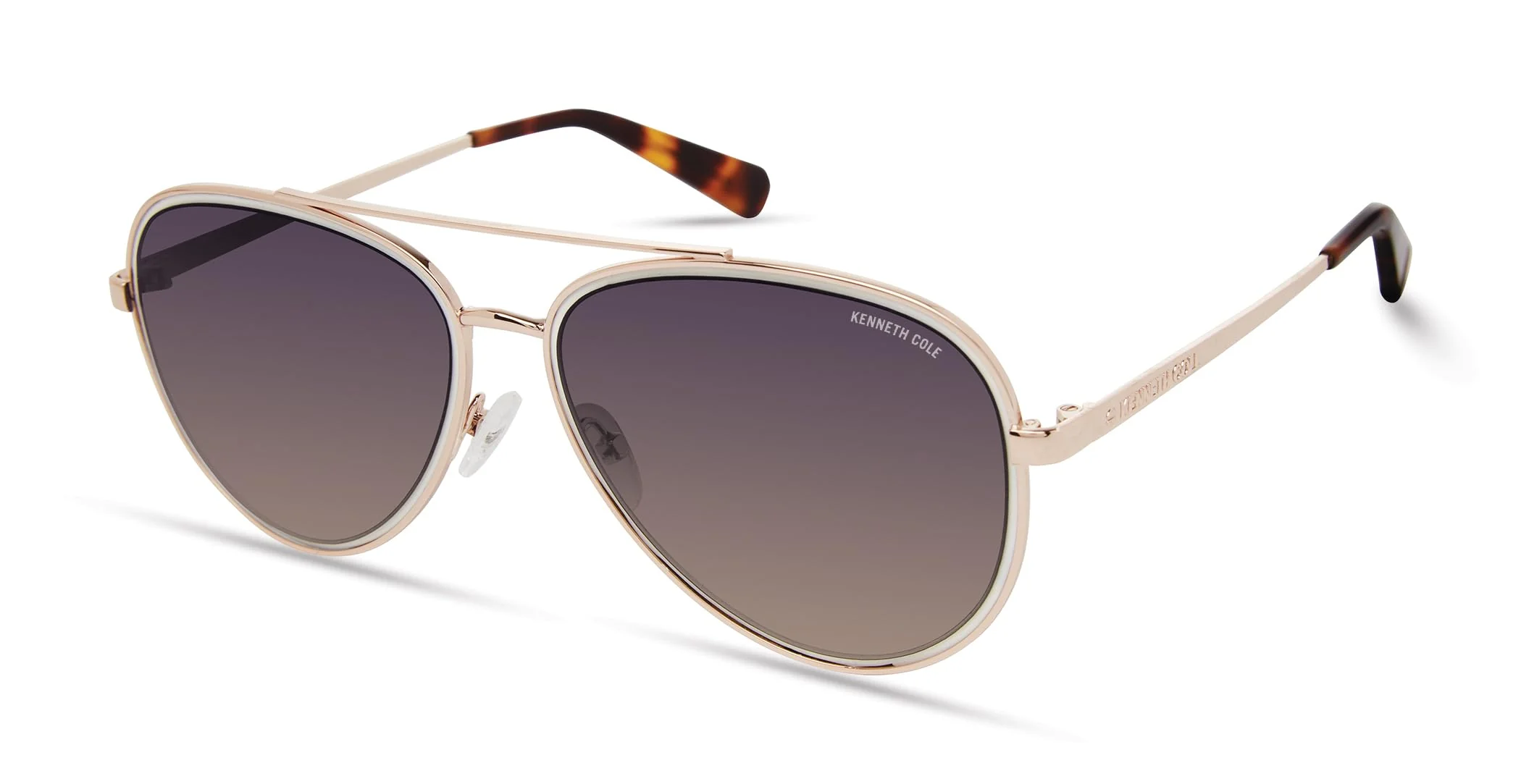 Official Kenneth Cole New York Women's KC5832W Pilot Sunglasses Gold Gradient Blue 58 17 140 Modern
