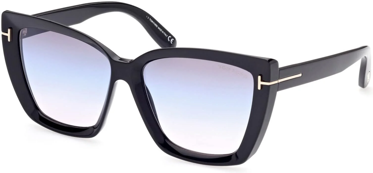 Authentic Tom Ford SCARLET-02 FT 0920 Shiny Black Grey Shaded 57 15 140 women Sunglasses High-Quality