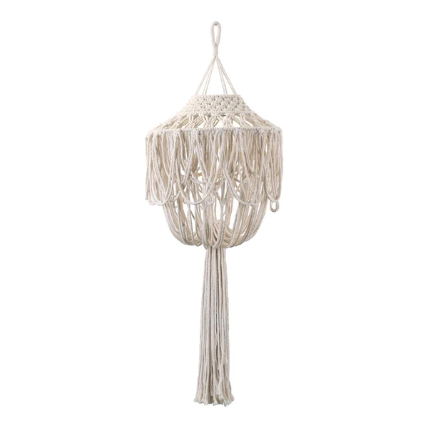 Selected Maxbell Boho Hanging Pendant Light Cover Office Home Hand Weaved Macrame Lampshade Elegant