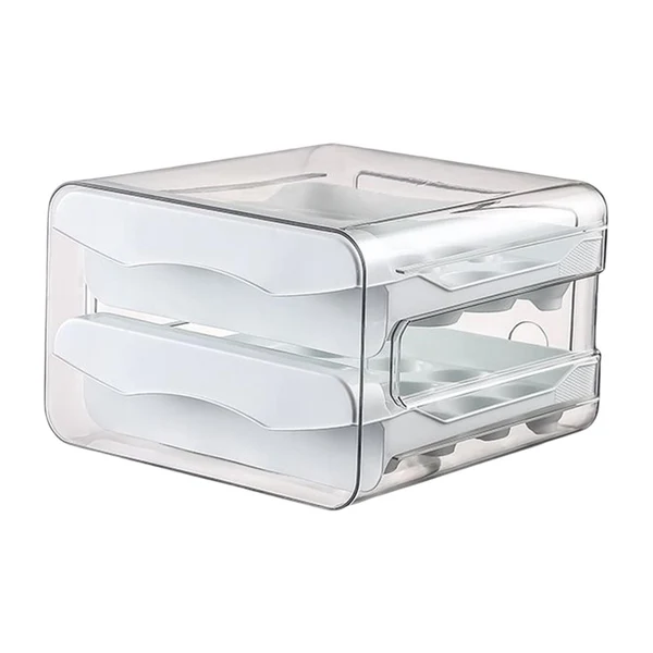 Reliable Maxbell Kitchen Fridge Egg Container 32 Grid Double Layer Drawer Type Stackable Modern