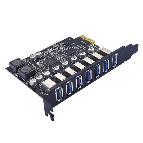 Selected Maxbell PCIe 7 Ports USB3.2 Gen1 19Pin Expansion Card 5Gbps Desktop PC Converter Recyclable