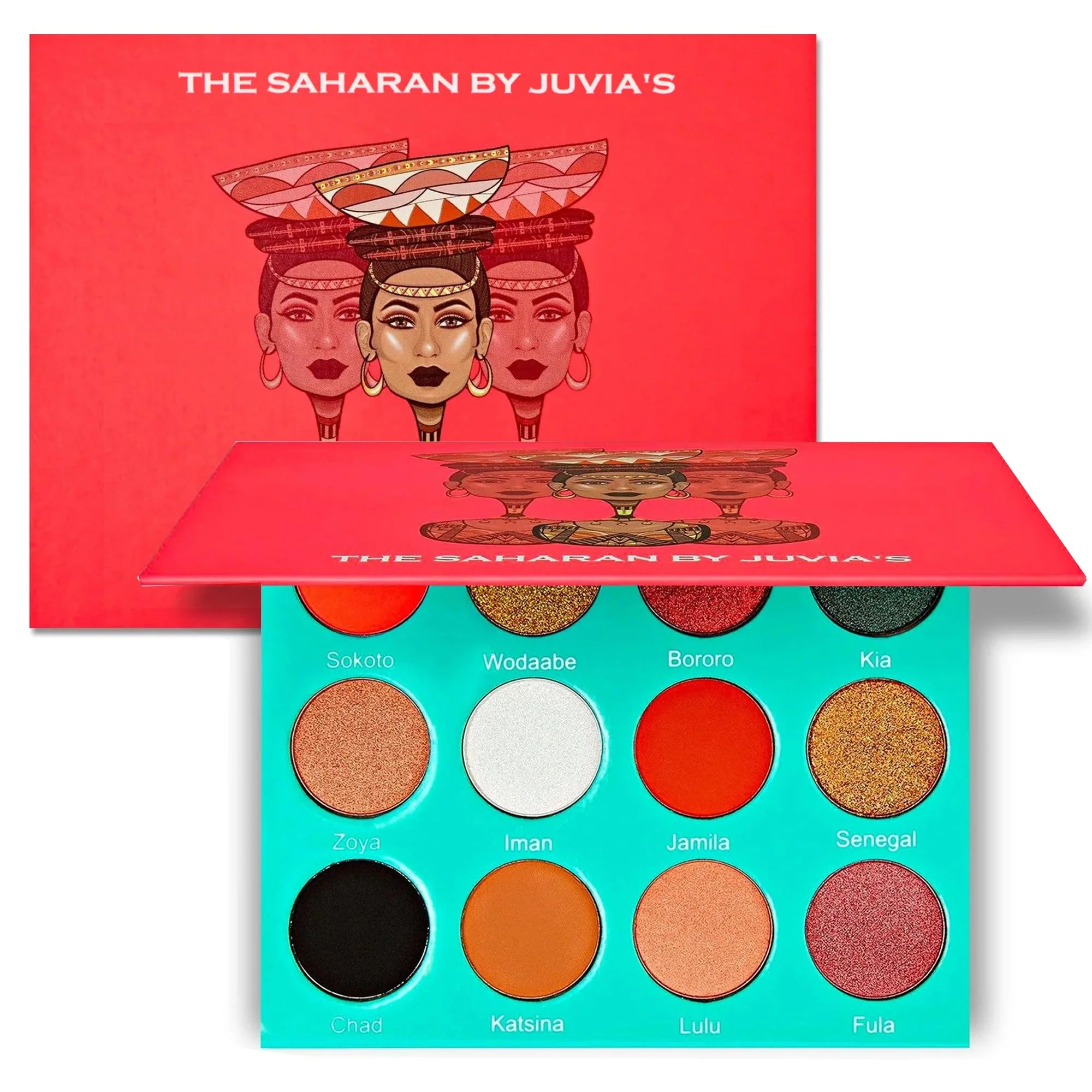Recyclable Juvia's Place Palette The Saharan - Reds Black White Golds Peach Shades of 12 Bold Mattes and Flattering Shimmer Professional Eye Makeup… Excellent